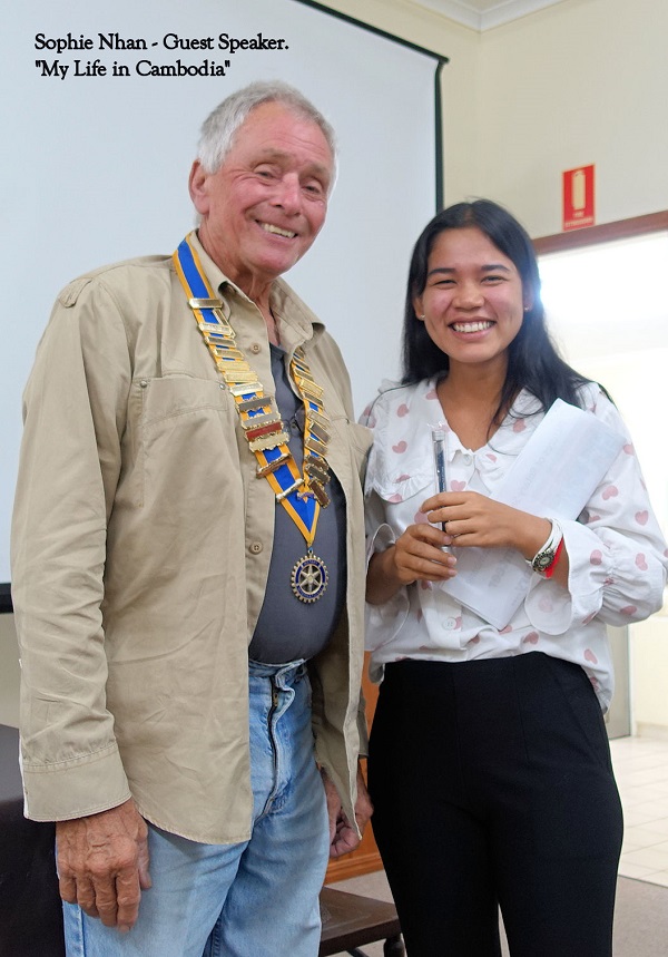Sophea Nhan with President Warren