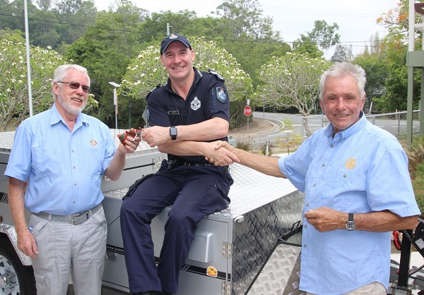 Sgt. Ryan Hanlon, the winner of the camper trailer raffle,