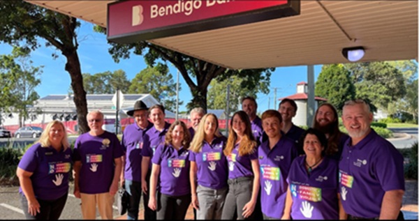 Bendigo Bank staff wearing DV Shirts